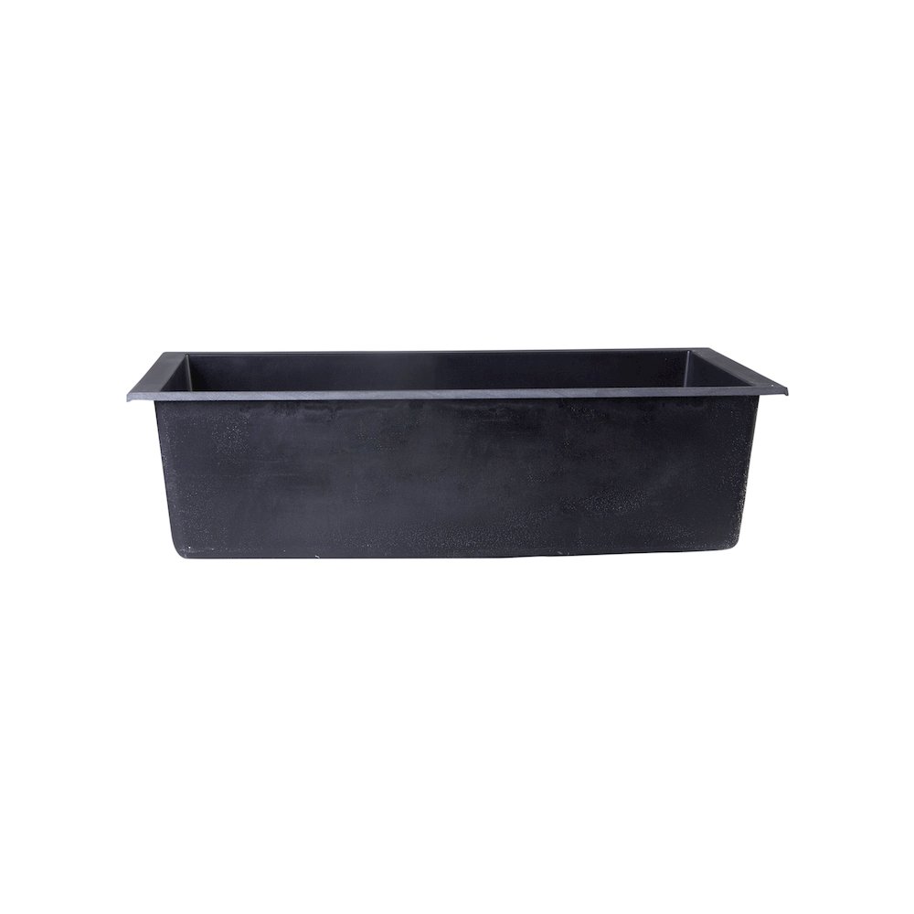 Black 30" Undermount Single Bowl Granite Composite Kitchen Sink. Picture 6