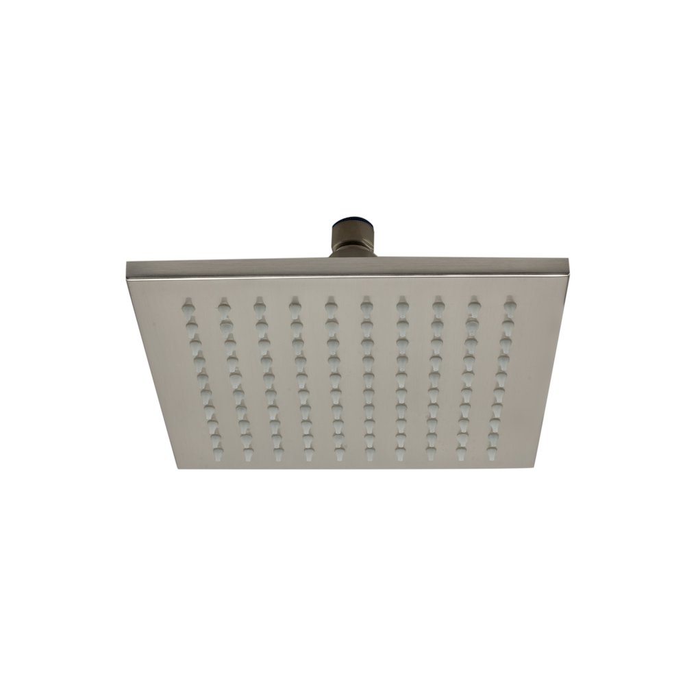 Brushed Nickel 8" Square Multi Color LED Rain Shower Head. Picture 1