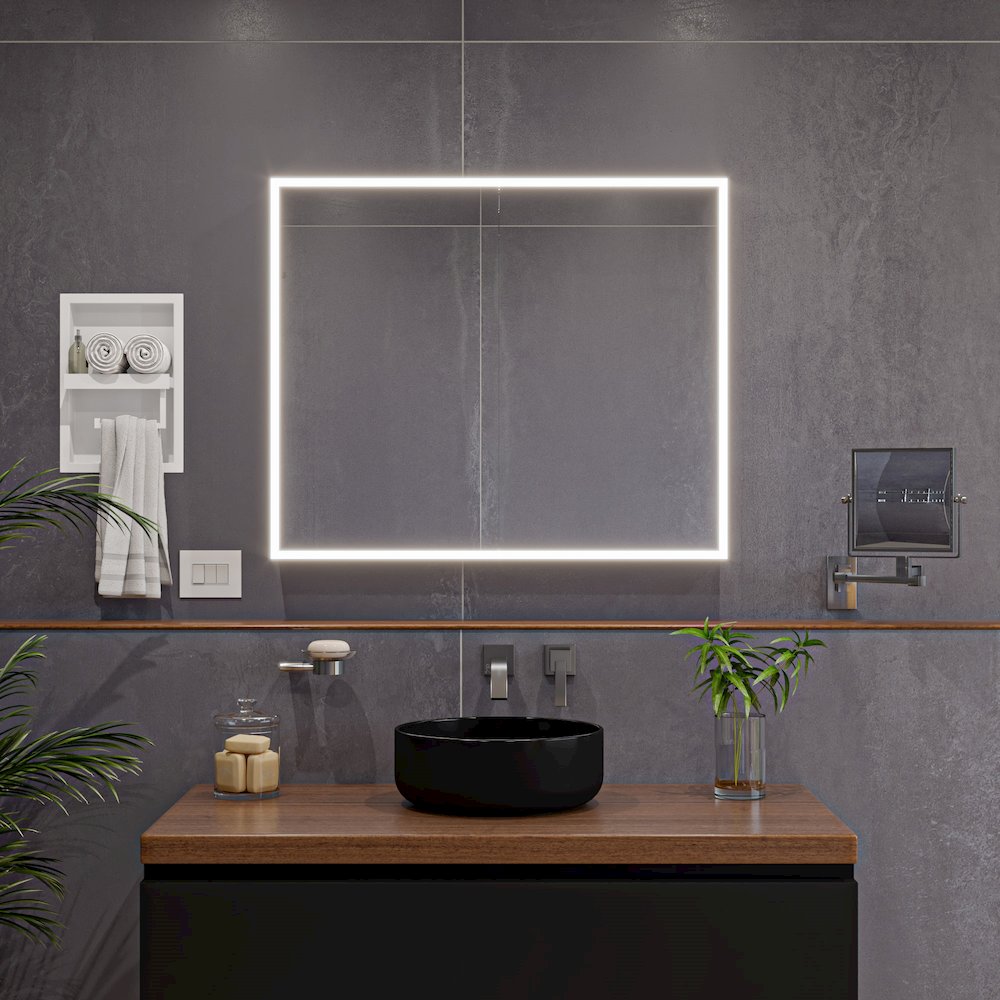8" Square Wall Mounted 5x Magnify Cosmetic Mirror. Picture 7