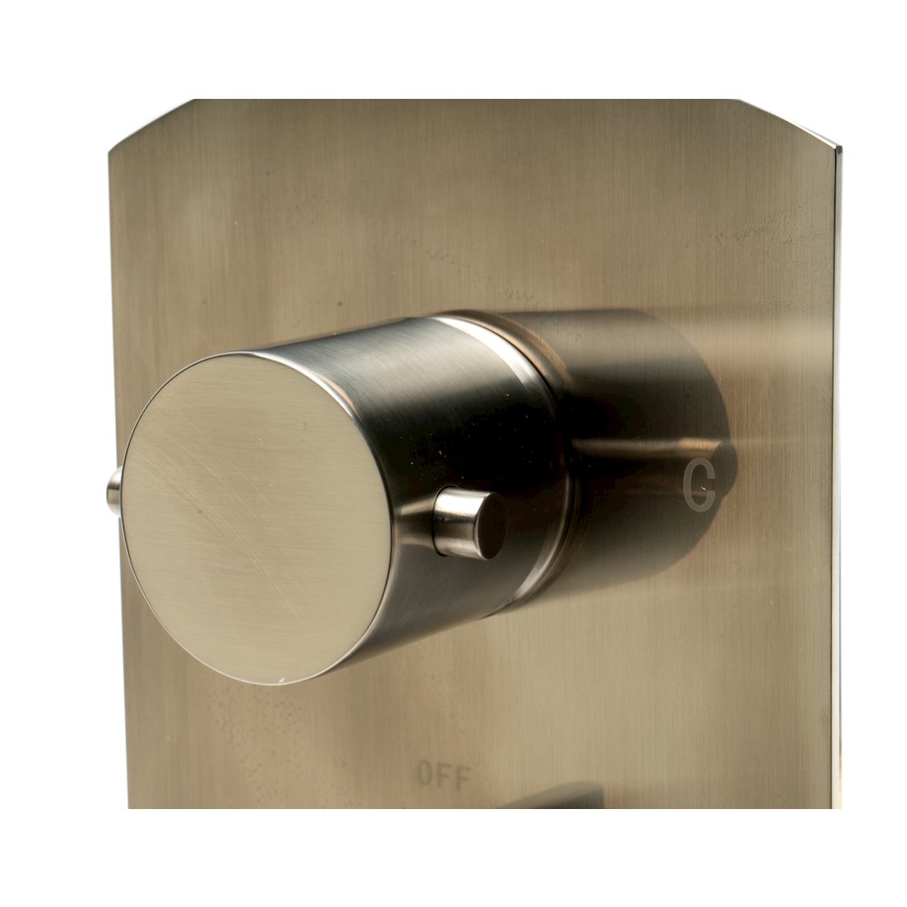 Brushed Nickel Round Knob 1 Way Thermostatic Shower Mixer. Picture 6