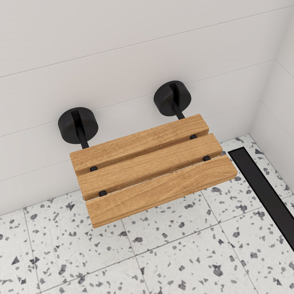 47" Black Matte Brushed Stainless Steel Linear Shower Drain with Solid Cover. Picture 5