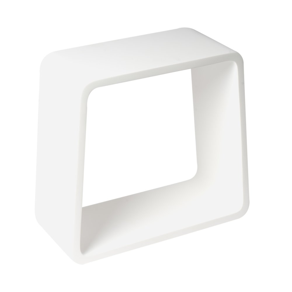 White Matte Solid Surface Resin Bathroom / Shower Stool. Picture 1