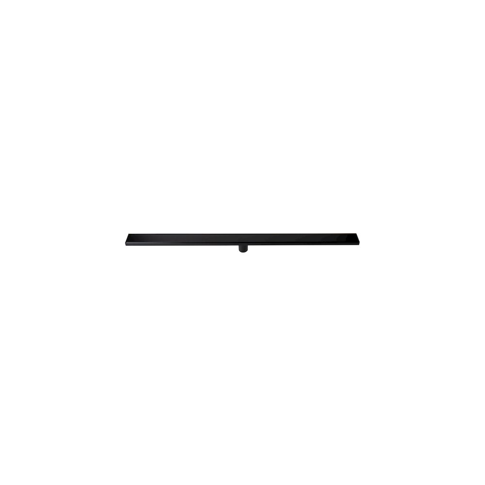 47" Black Matte Brushed Stainless Steel Linear Shower Drain with Solid Cover. Picture 1
