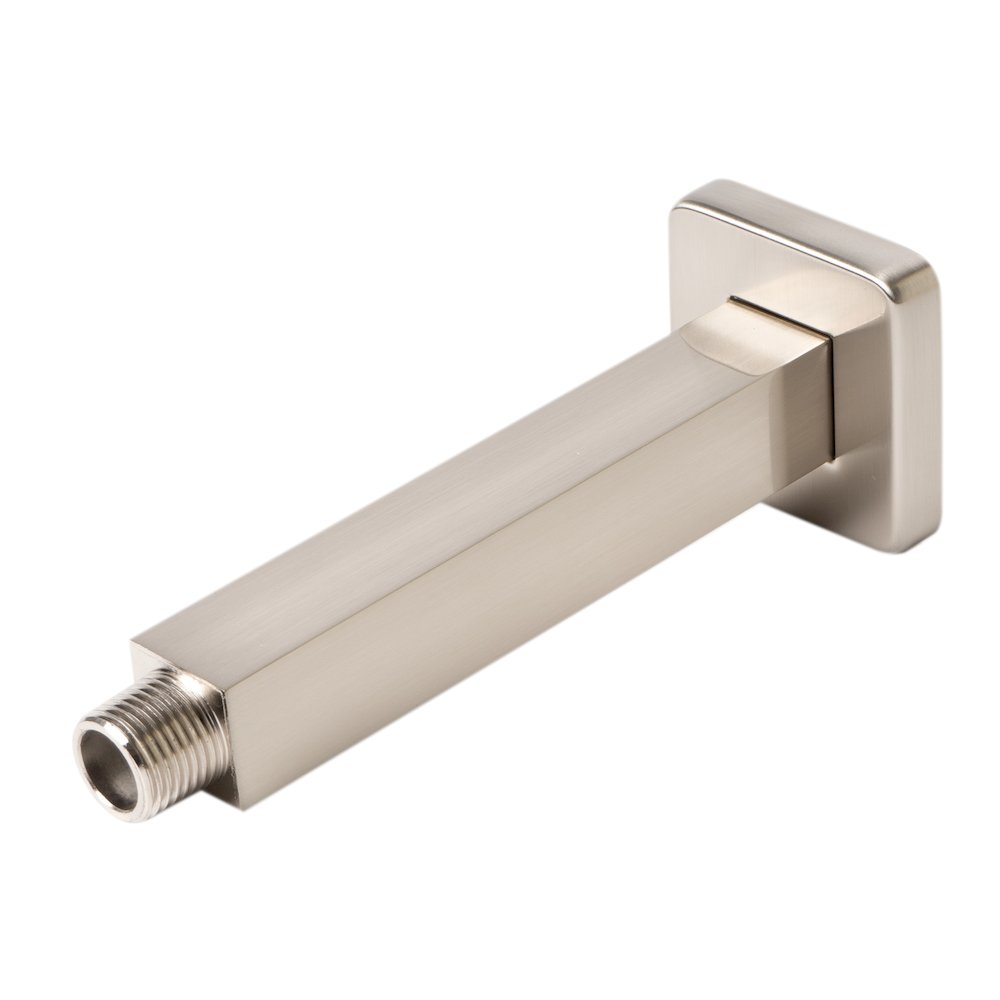 Brushed Nickel 6" Square Ceiling Shower Arm. Picture 6