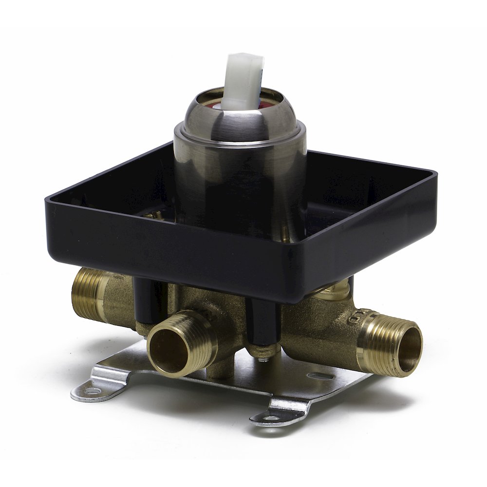 Brushed Nickel Shower Valve Mixer with Rounded Lever Handle. Picture 4