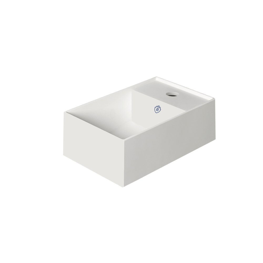 Britannia Rectangular Wall Mount Basin with Right Single Hole Drill. Picture 1
