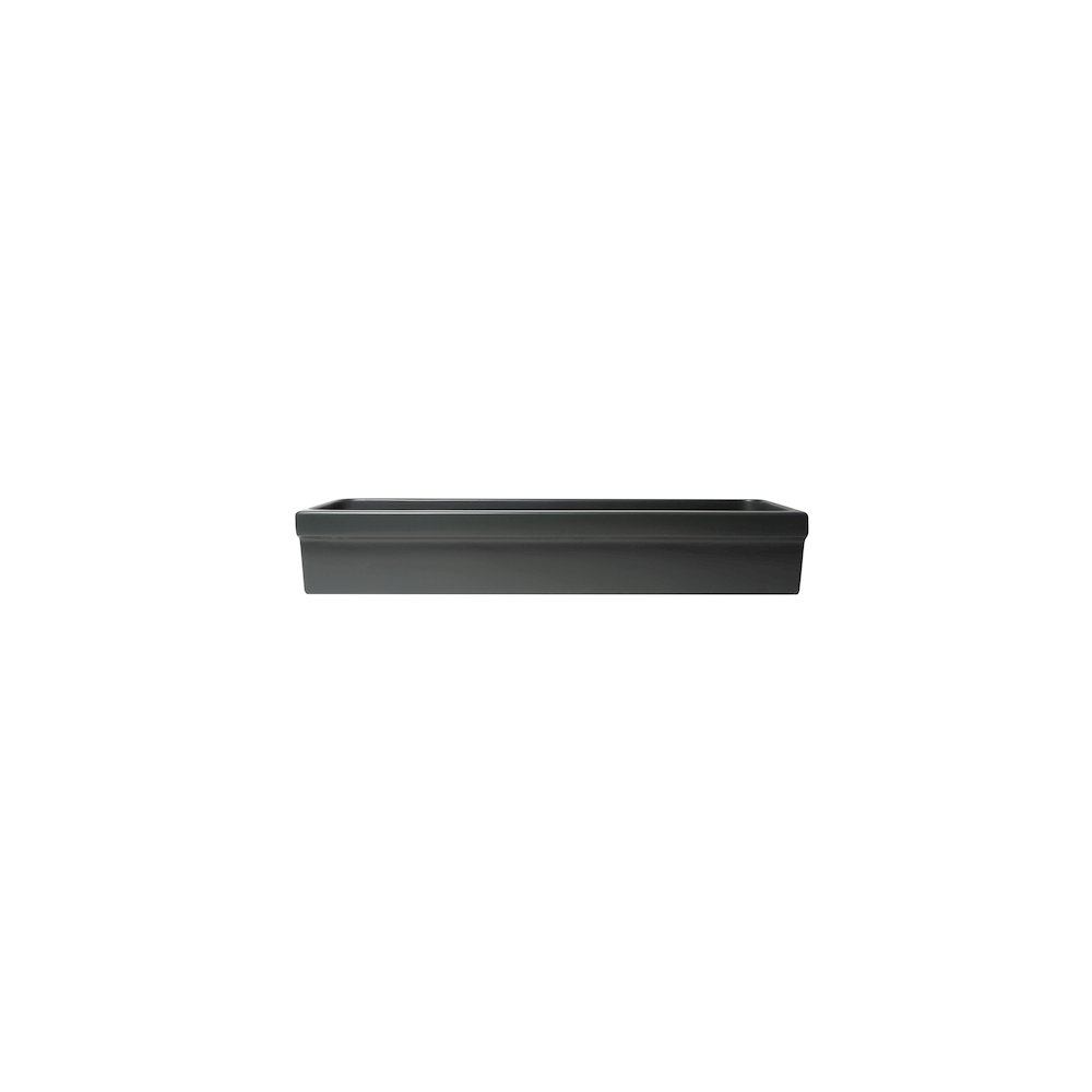 48" Black Matte Above Mount Fireclay Bathroom Trough Sink. Picture 8