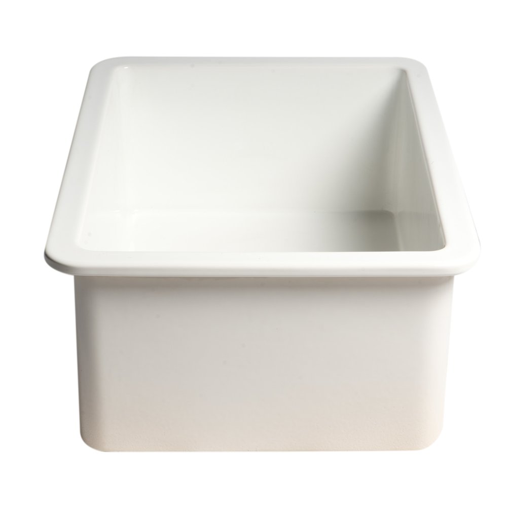 White 27" x 18" Fireclay Undermount / Drop In Firelcay Kitchen Sink. Picture 8