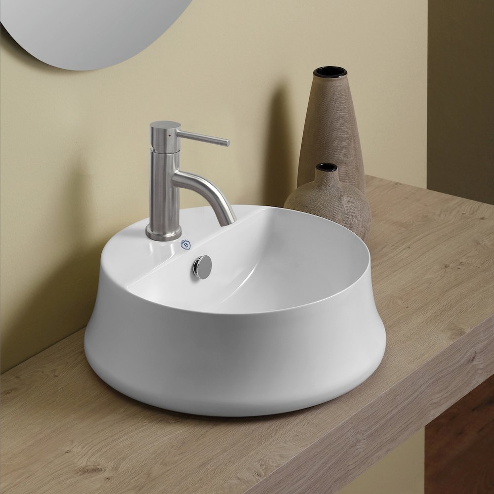 Britannia Round Above Mount Basin with Single Faucet Hole Drill. Picture 2