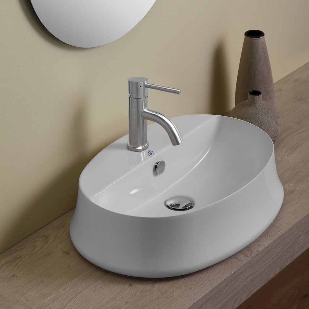 Britannia Oval Above Mount Basin with Single Faucet Hole Drill. Picture 2