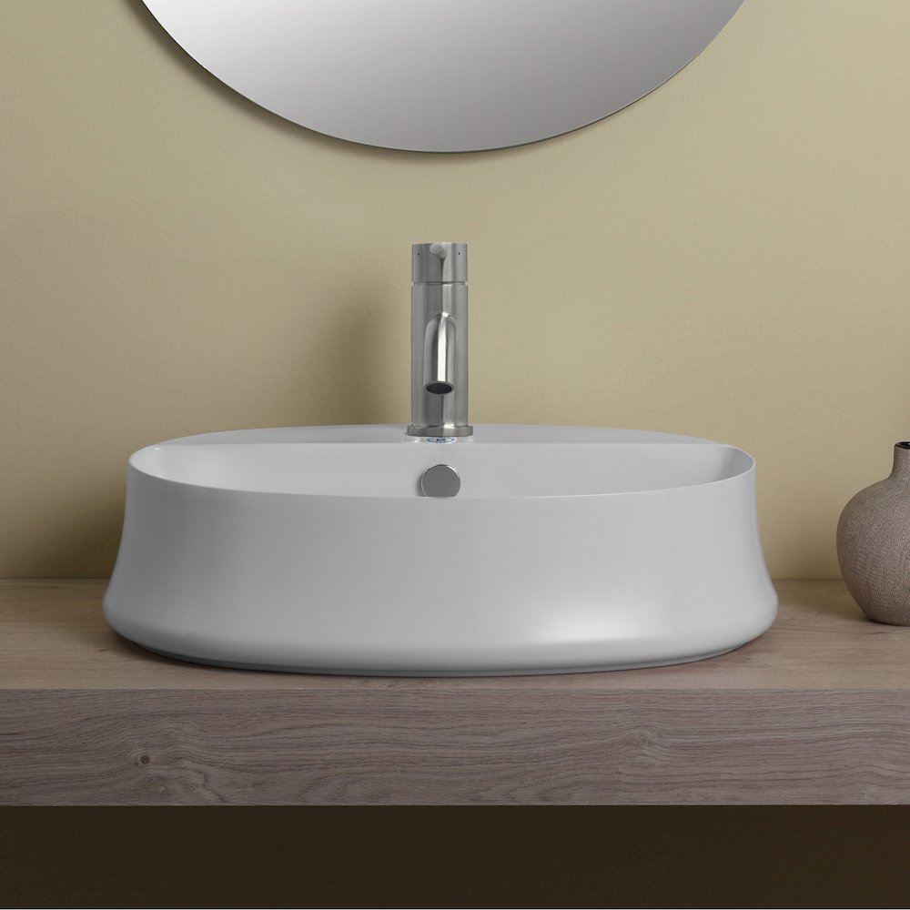 Britannia Oval Above Mount Basin with Single Faucet Hole Drill. Picture 4