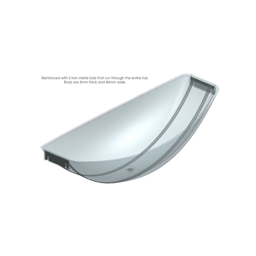 Black Matte 79" Acrylic Suspended Wall Mounted Hammock Bathtub. Picture 8
