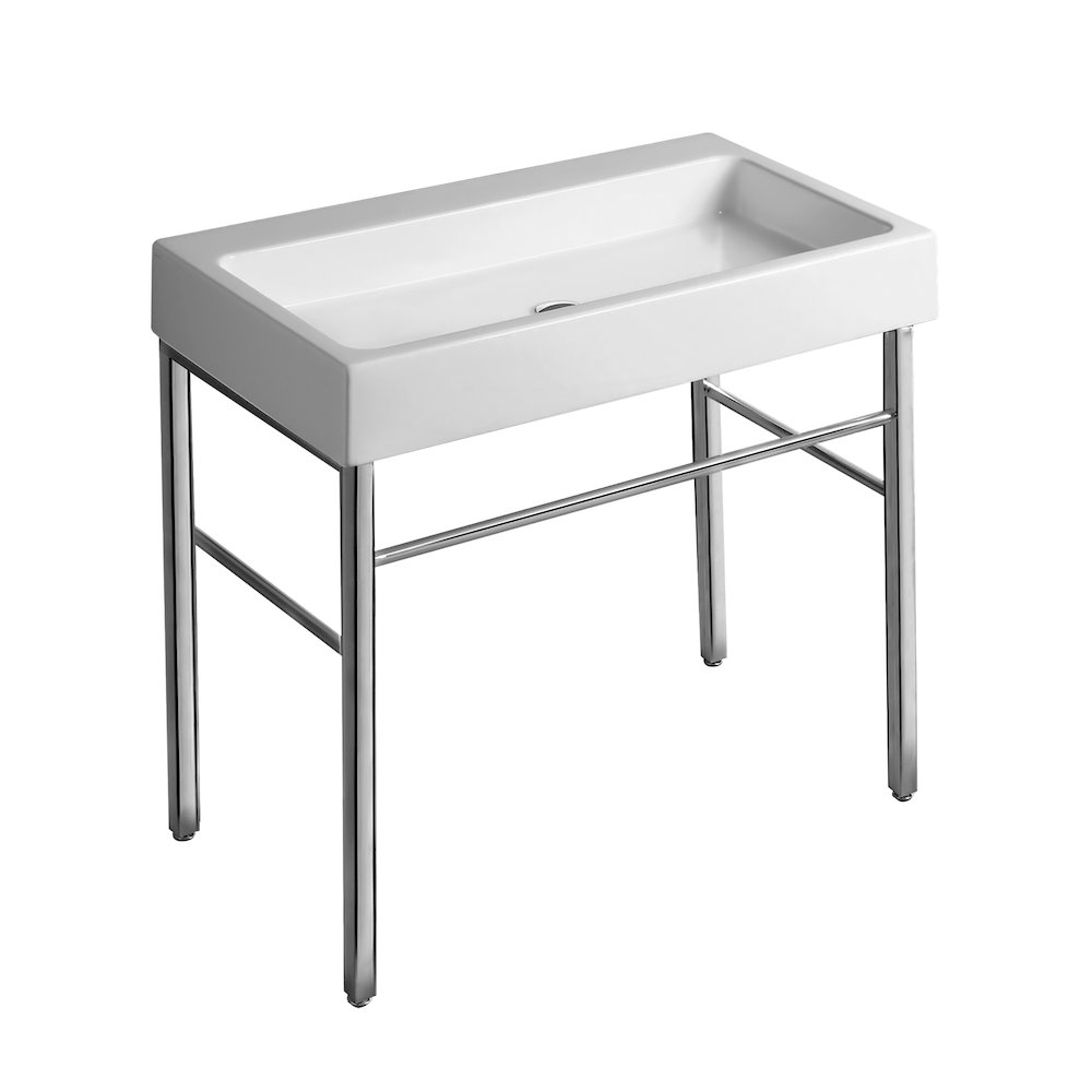 Britannia Large Rectangular Sink Console with Front towel Bar and No Hole Drill. Picture 1
