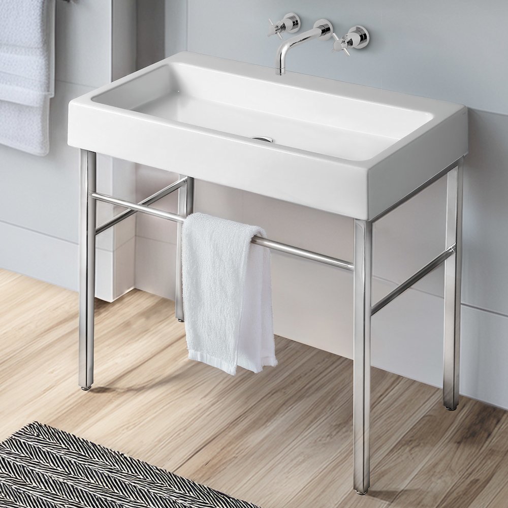 Britannia Large Rectangular Sink Console with Front towel Bar and No Hole Drill. Picture 3
