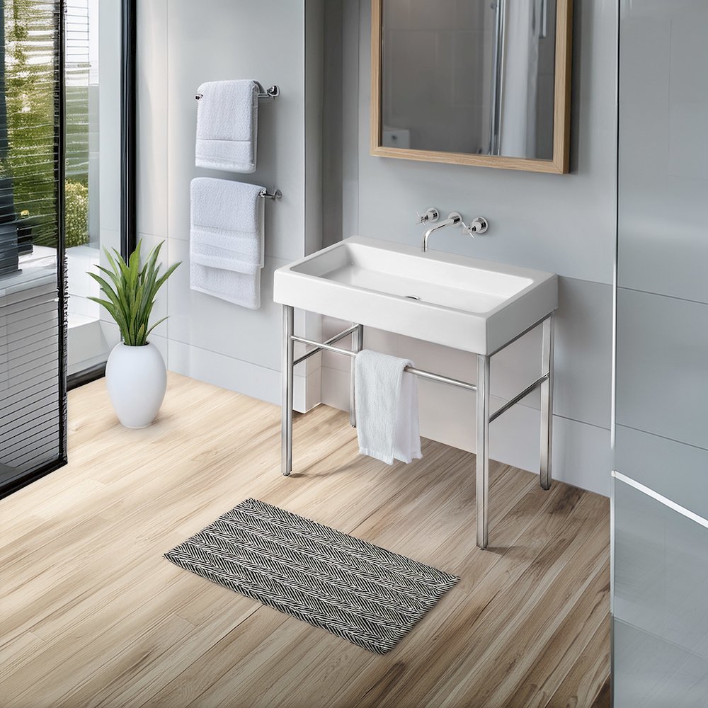 Britannia Large Rectangular Sink Console with Front towel Bar and No Hole Drill. Picture 4