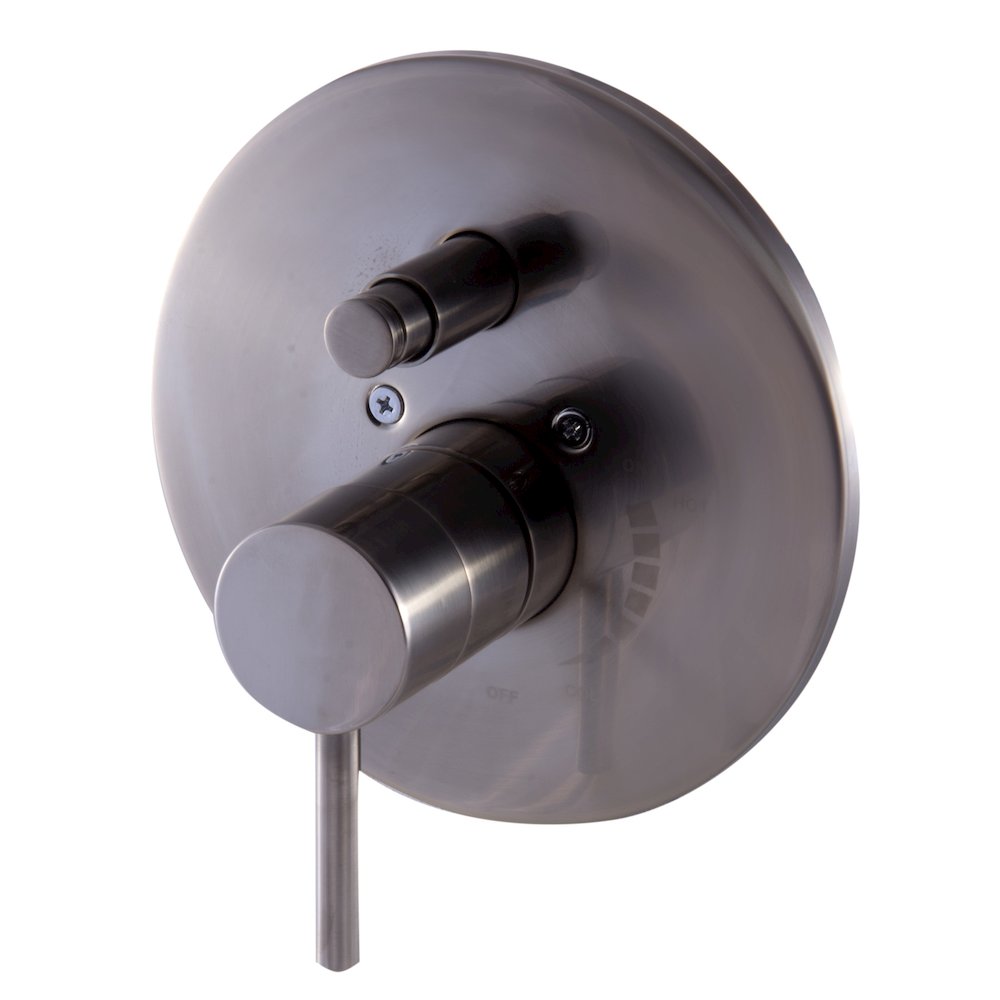 Brushed Nickel Pressure Balanced Round Shower Mixer with Diverter. Picture 3