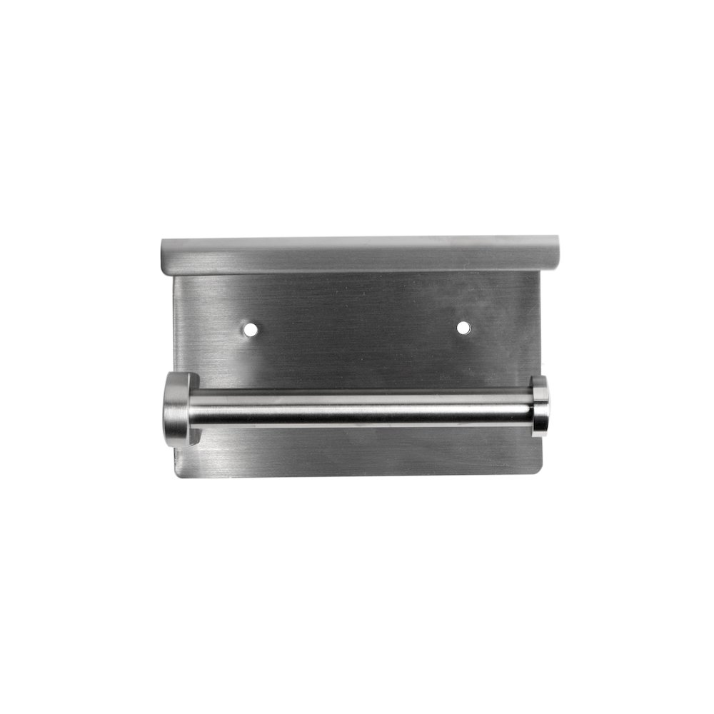 ALFI brand Brushed Stainless Steel Toilet Paper Holder with Shelf. Picture 4
