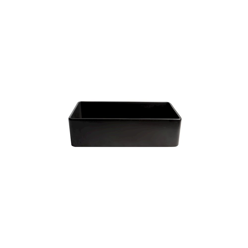 Black Matte Smooth Apron 36" x 18" Single Bowl Fireclay Farm Sink. Picture 7
