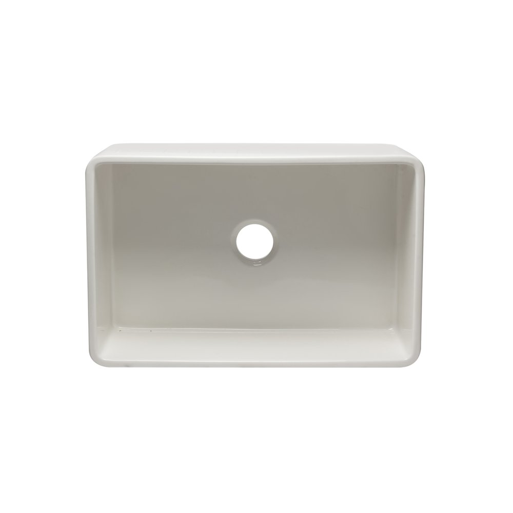 30 inch White Reversible Single Fireclay Farmhouse Kitchen Sink. Picture 5