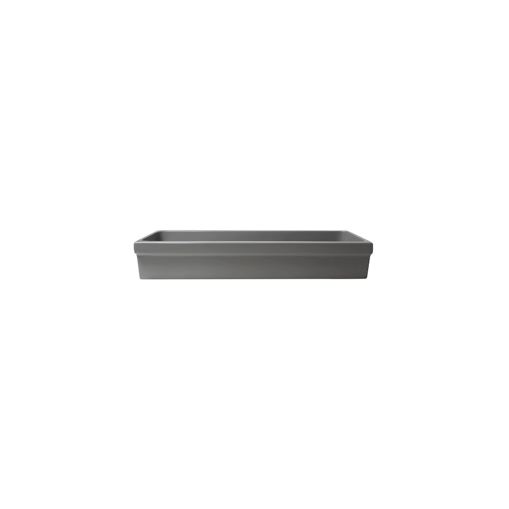 48" Grey Matte Above Mount Fireclay Bathroom Trough Sink. Picture 9