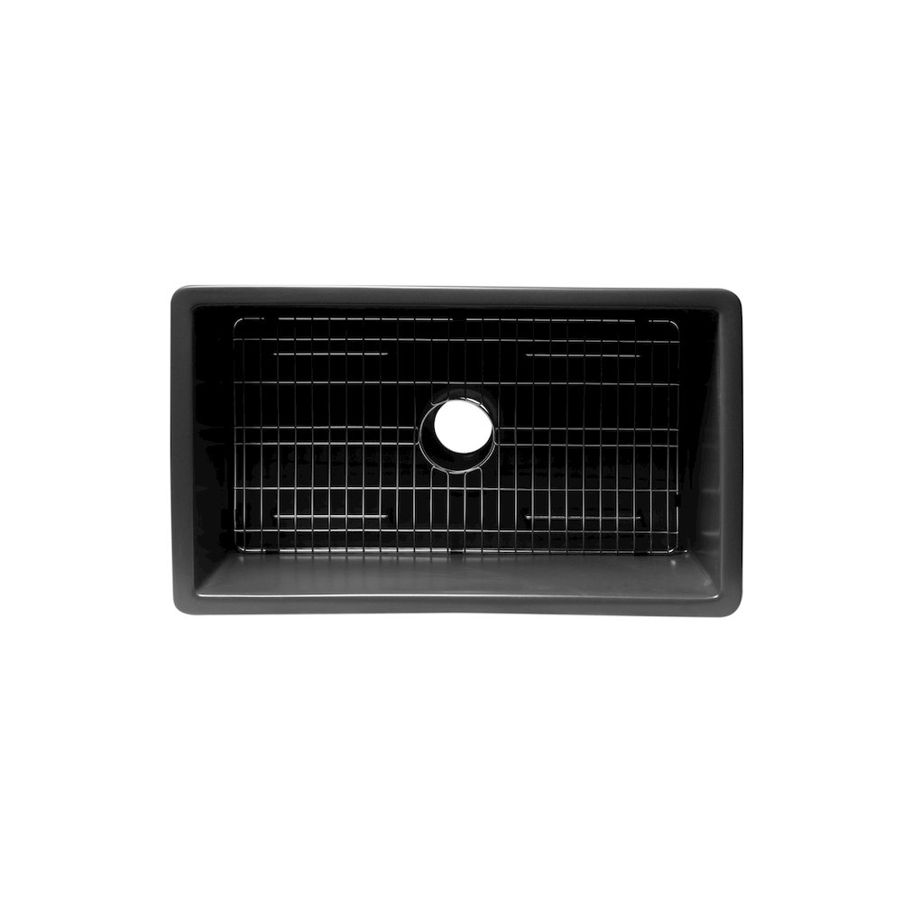 32" x 19" Fireclay Single Bowl Undermount / Drop In Kitchen Sink w Grid. Picture 5