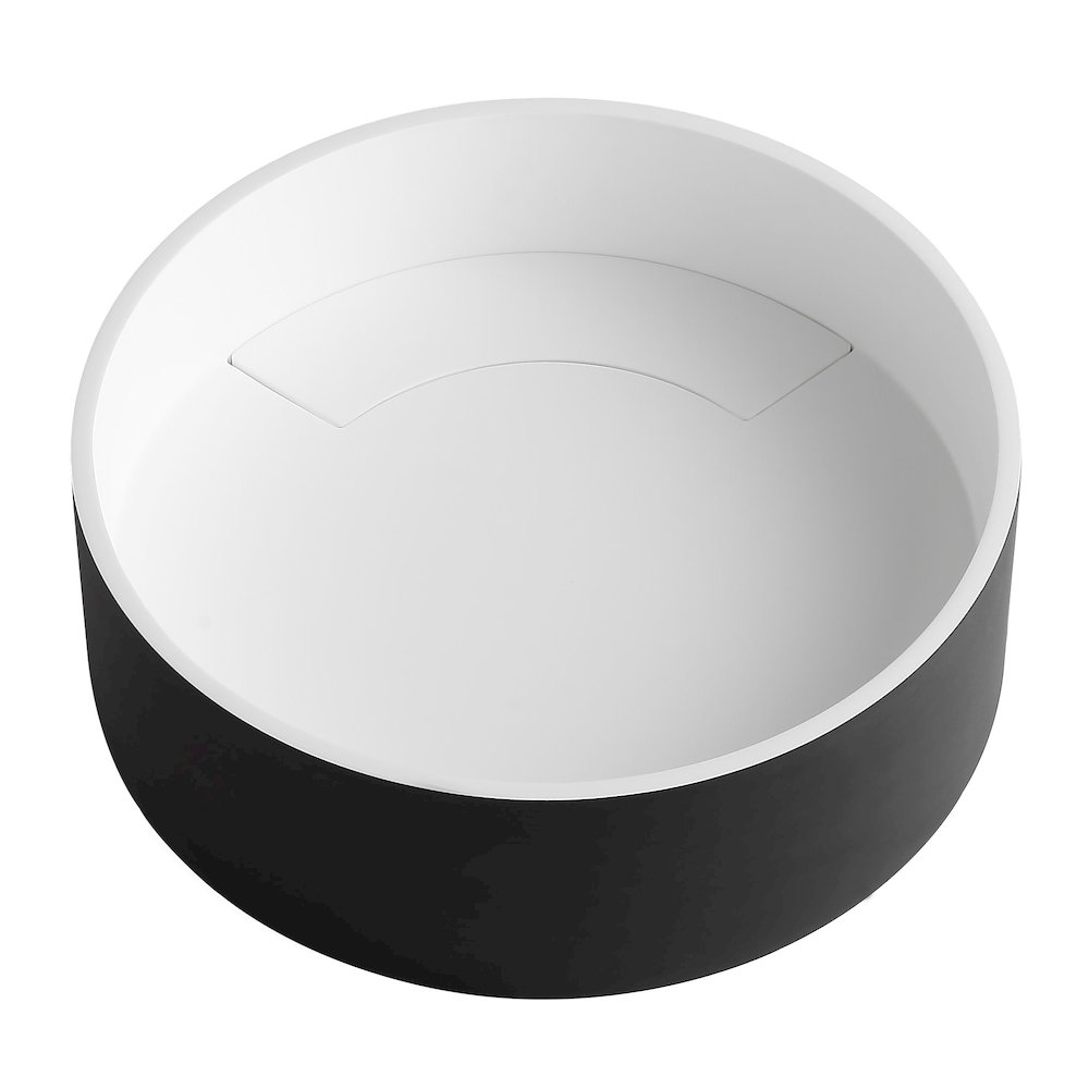 Black Matte 15" Round Solid Surface Resin Sink. Picture 6