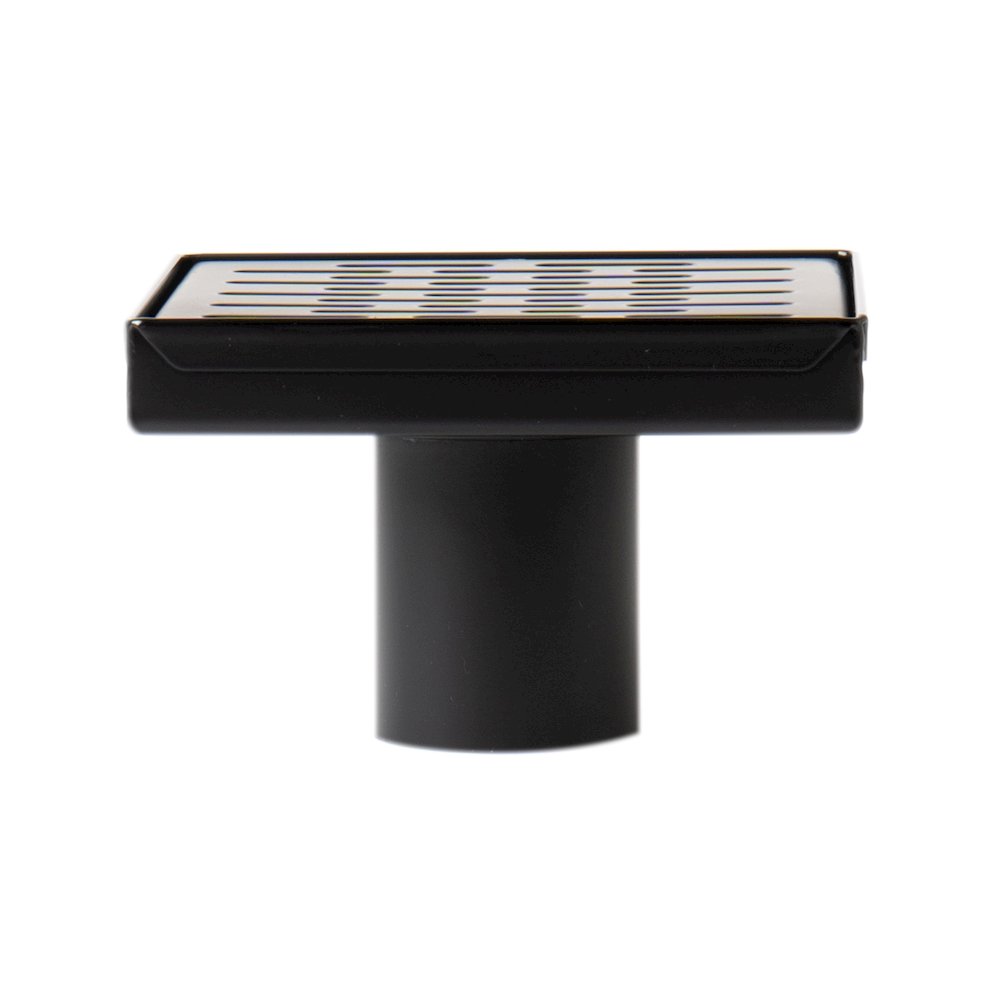 5" x 5" Black Matte Square Stainless Steel Shower Drain with Groove Holes. Picture 3