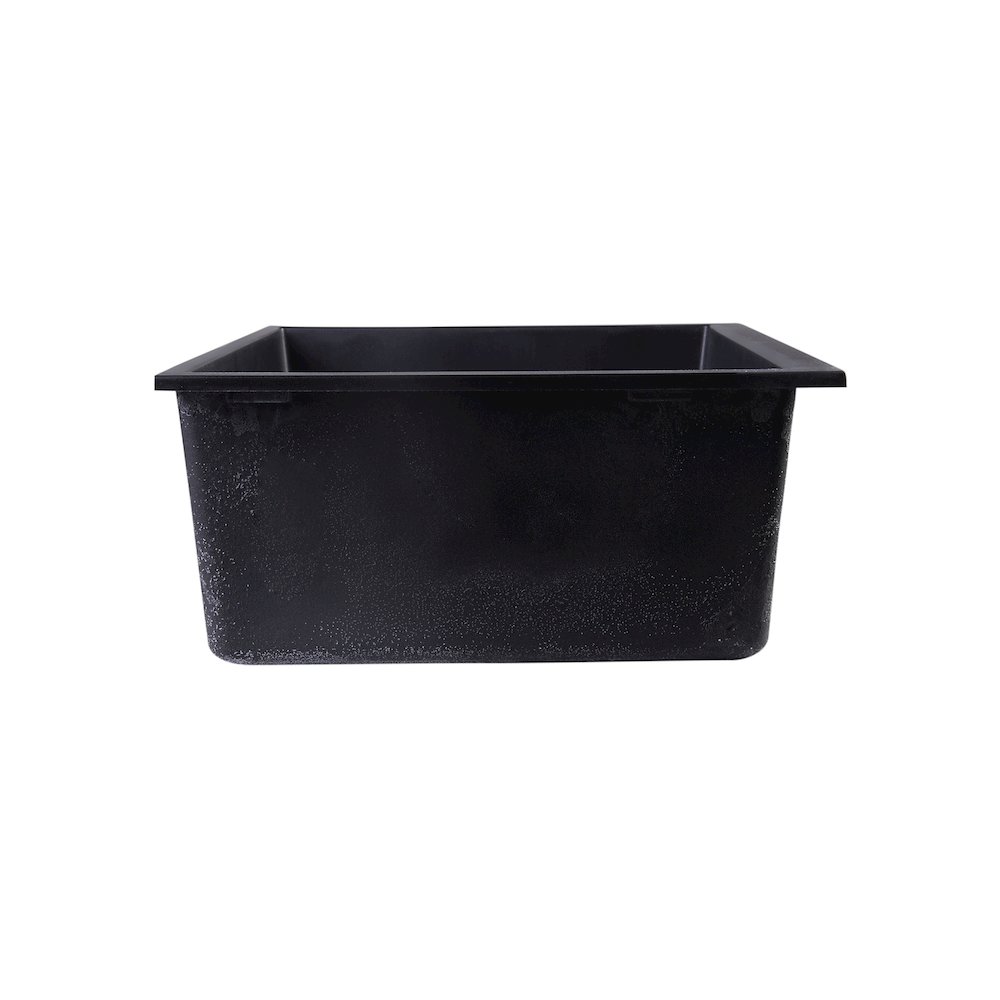 Black 30" Undermount Single Bowl Granite Composite Kitchen Sink. Picture 8