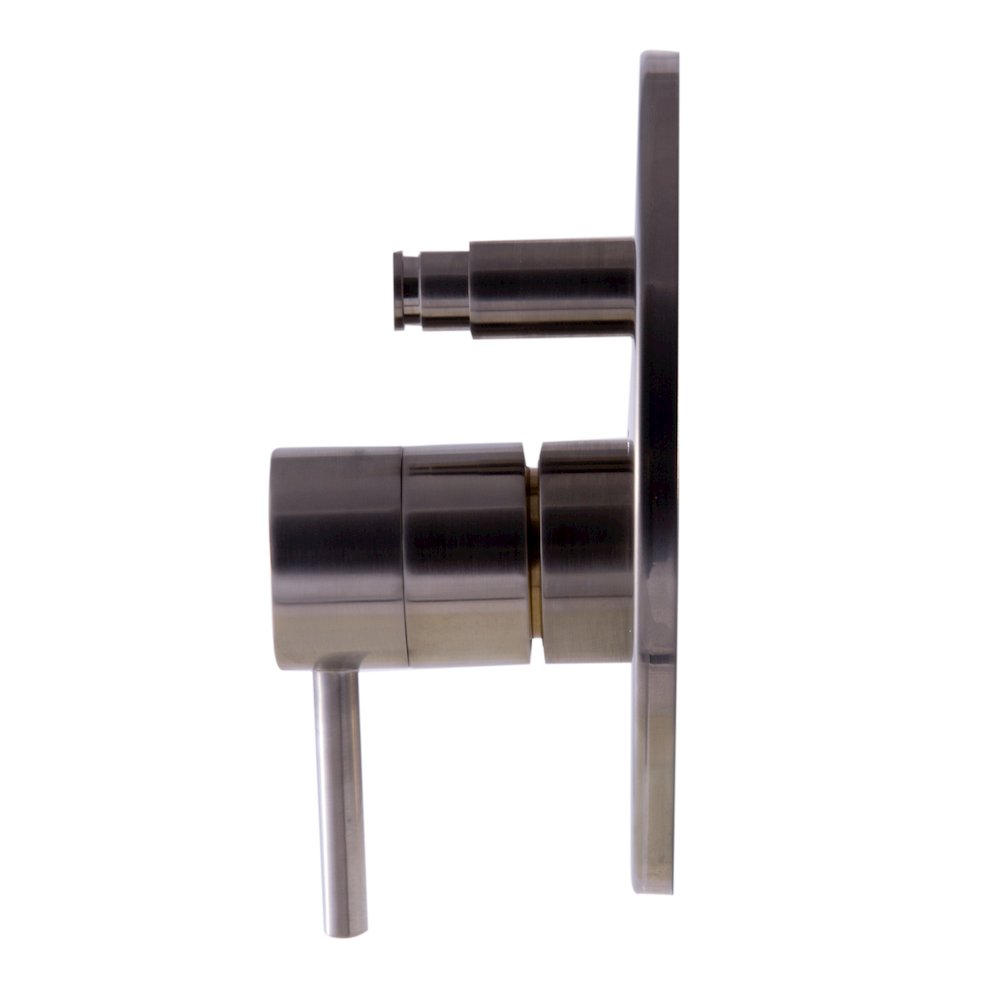 Brushed Nickel Pressure Balanced Round Shower Mixer with Diverter. Picture 4
