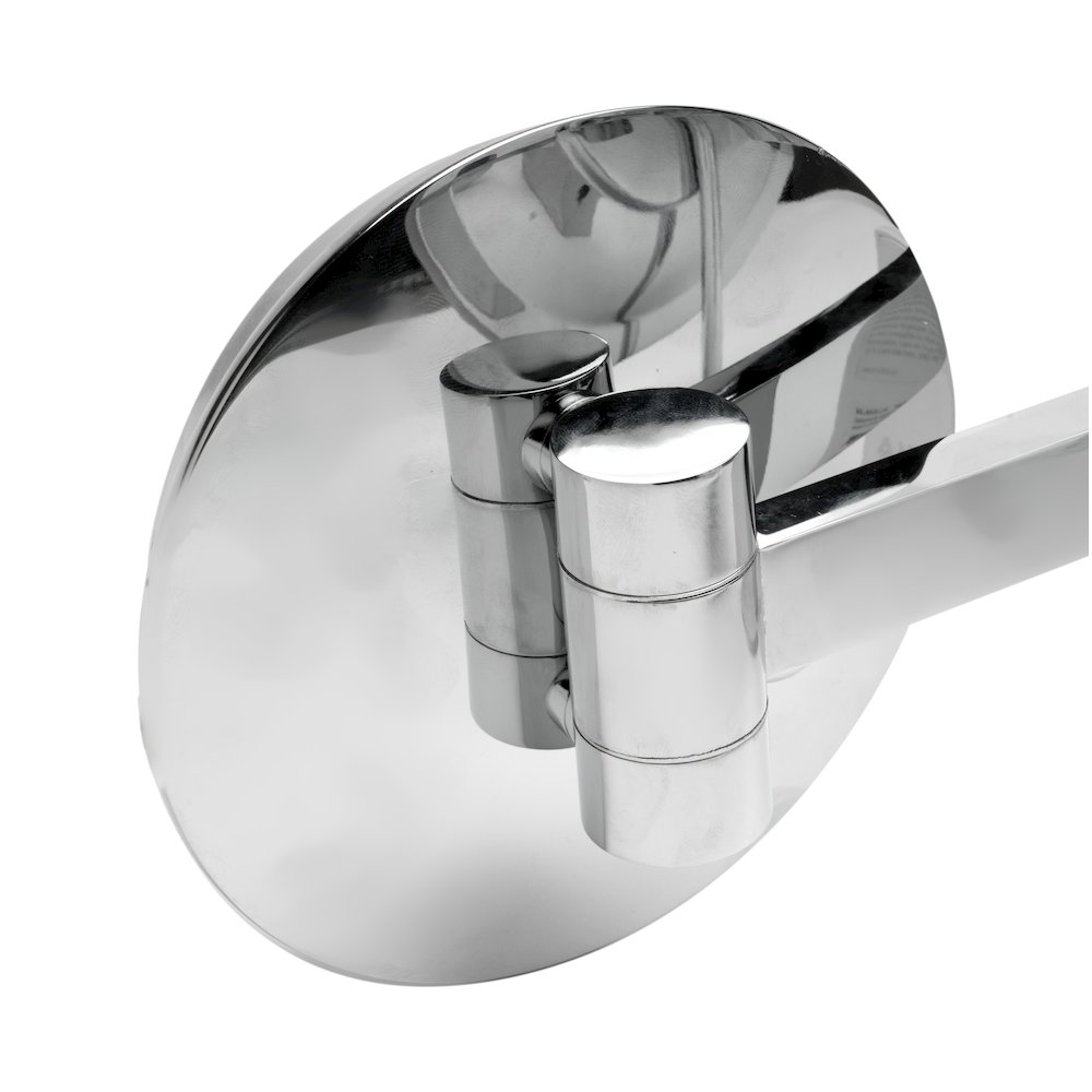 Polished Chrome Wall Mount Round 9" 5x Magnifying Cosmetic Mirror with Light. Picture 7