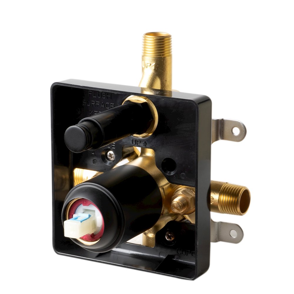 Black Matte Shower Valve with Rounded Lever Handle and Diverter. Picture 6