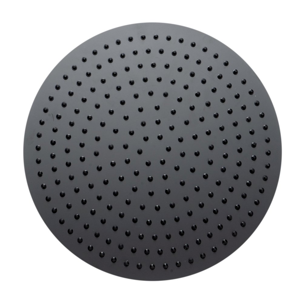 Matte Black Stainless Steel 16" Round Ultra-Thin Rain Shower Head. Picture 7