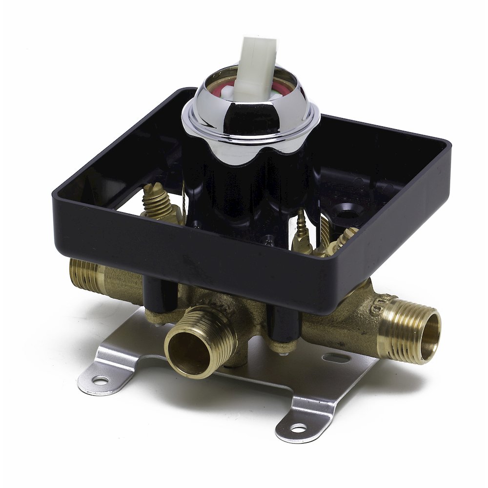 Polished Chrome Shower Valve Mixer with Rounded Lever Handle. Picture 4