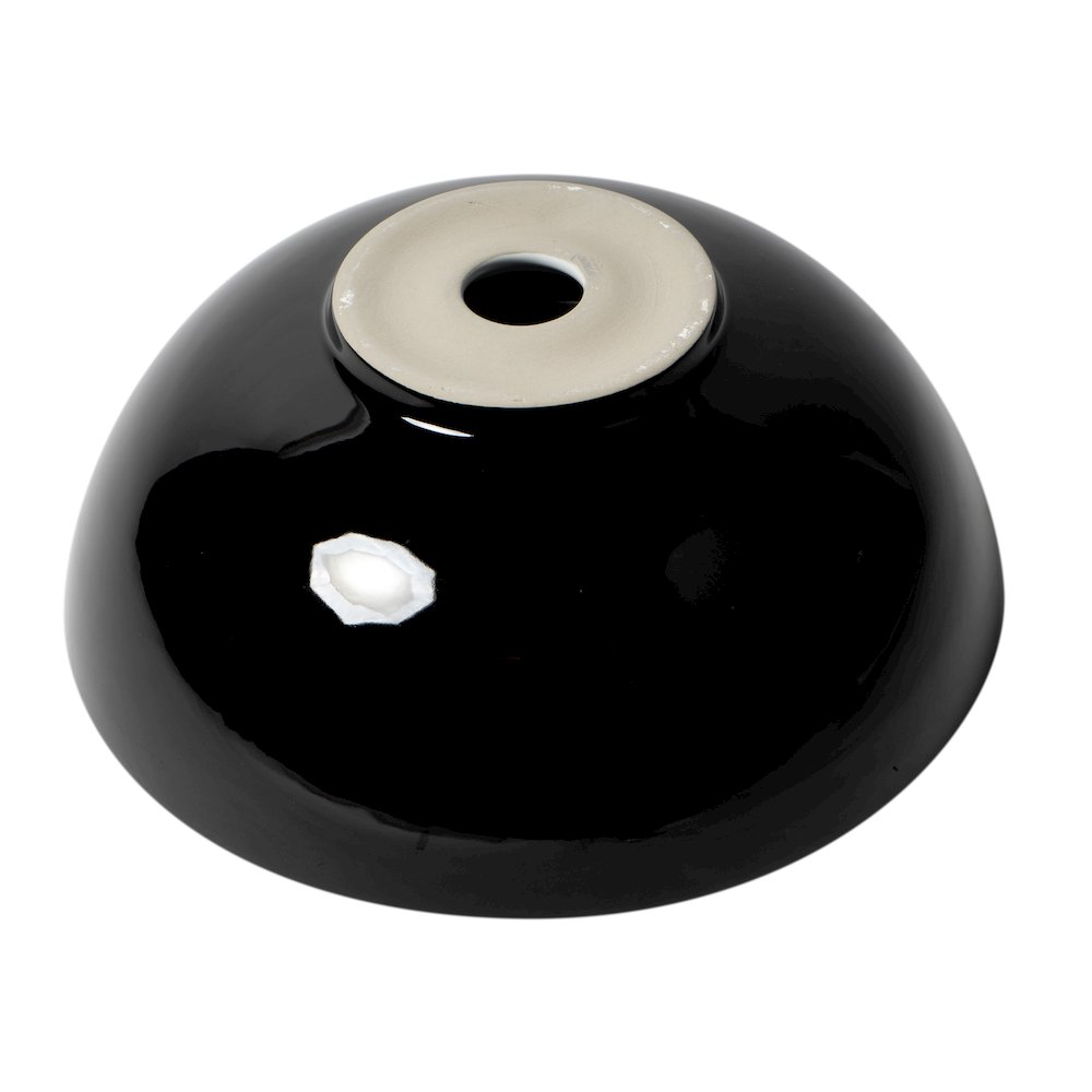 Black & White 15" Round Vessel Above Mount Ceramic Sink. Picture 6