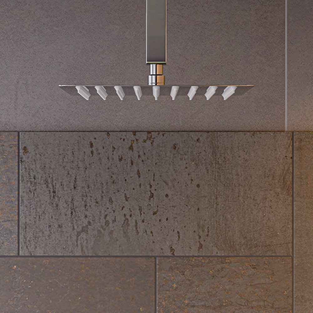 Solid Polished Stainless Steel 8" Square Ultra Thin Rain Shower Head. Picture 10