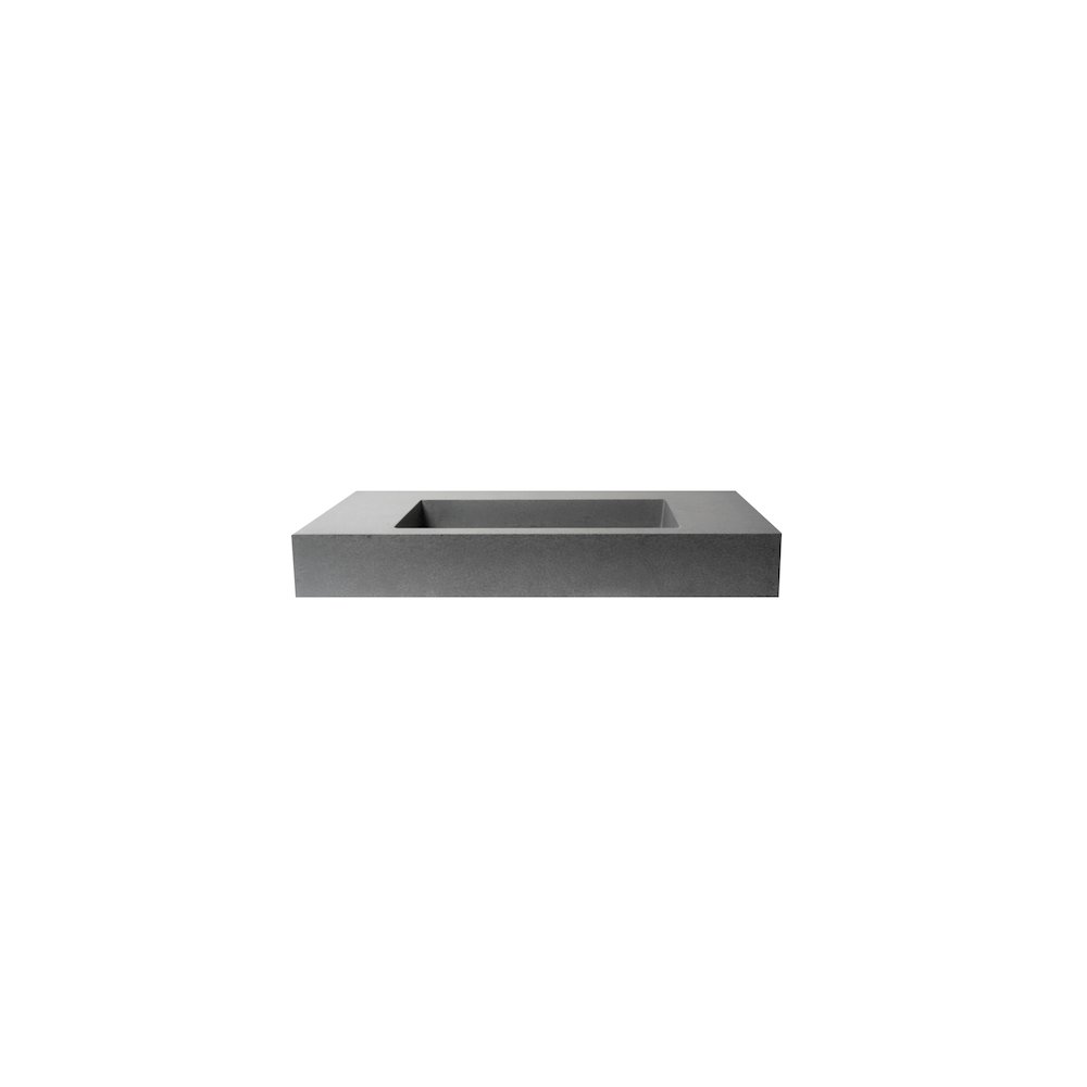 40" Solid Concrete Rectangular Countertop Sink. Picture 8