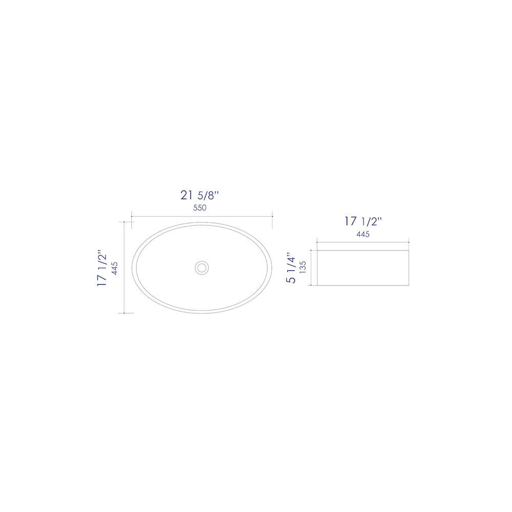 White 22" Oval Above Mount Ceramic Sink. Picture 6