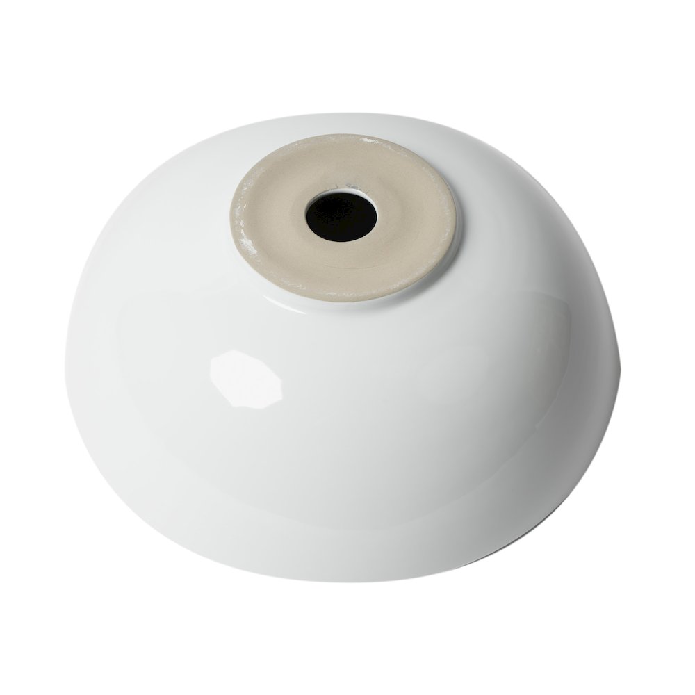 White 15" Round Vessel Bowl Above Mount Ceramic Sink. Picture 7
