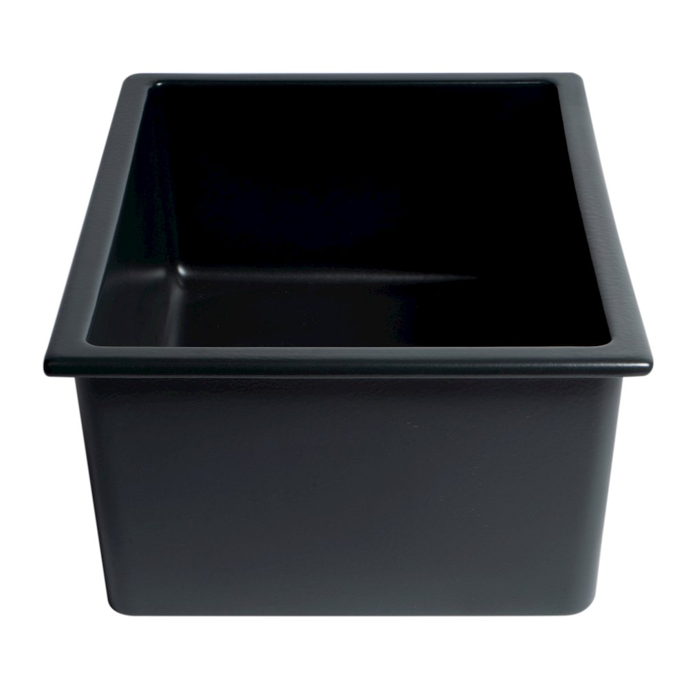 Black Matte 24" x 18" Fireclay Undermount / Drop In Fireclay Kitchen Sink. Picture 7