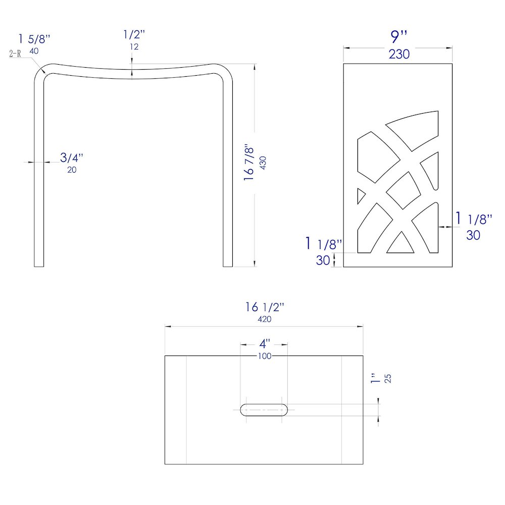 Black Matte Solid Surface Resin Bathroom / Shower Stool. Picture 10