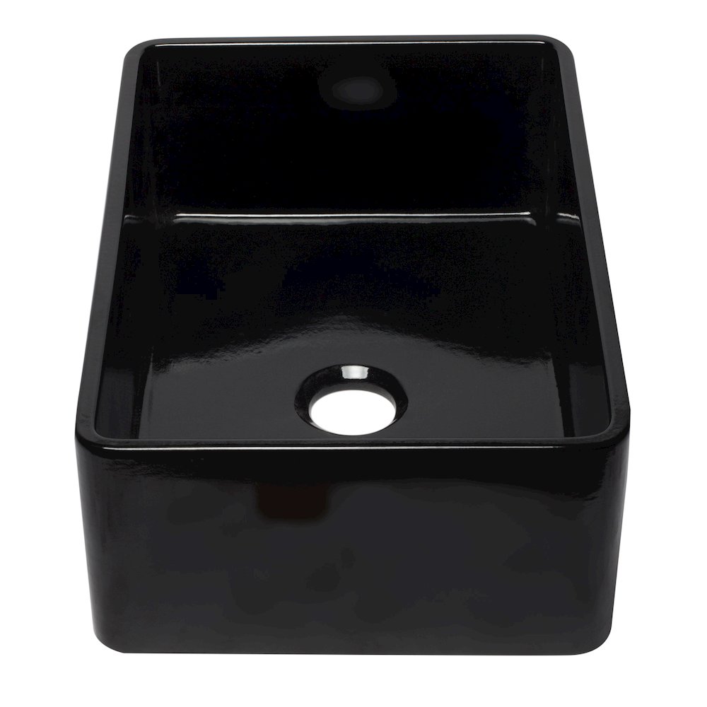 30 inch Black Reversible Single Fireclay Farmhouse Kitchen Sink. Picture 8