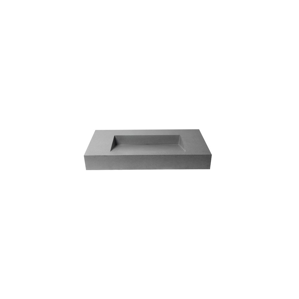 40" Solid Concrete Rectangular Countertop Sink. Picture 7