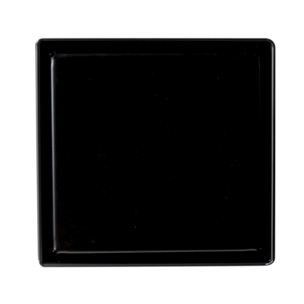 5" x 5" Black Matte Square Stainless Steel Shower Drain with Solid Cover. Picture 1
