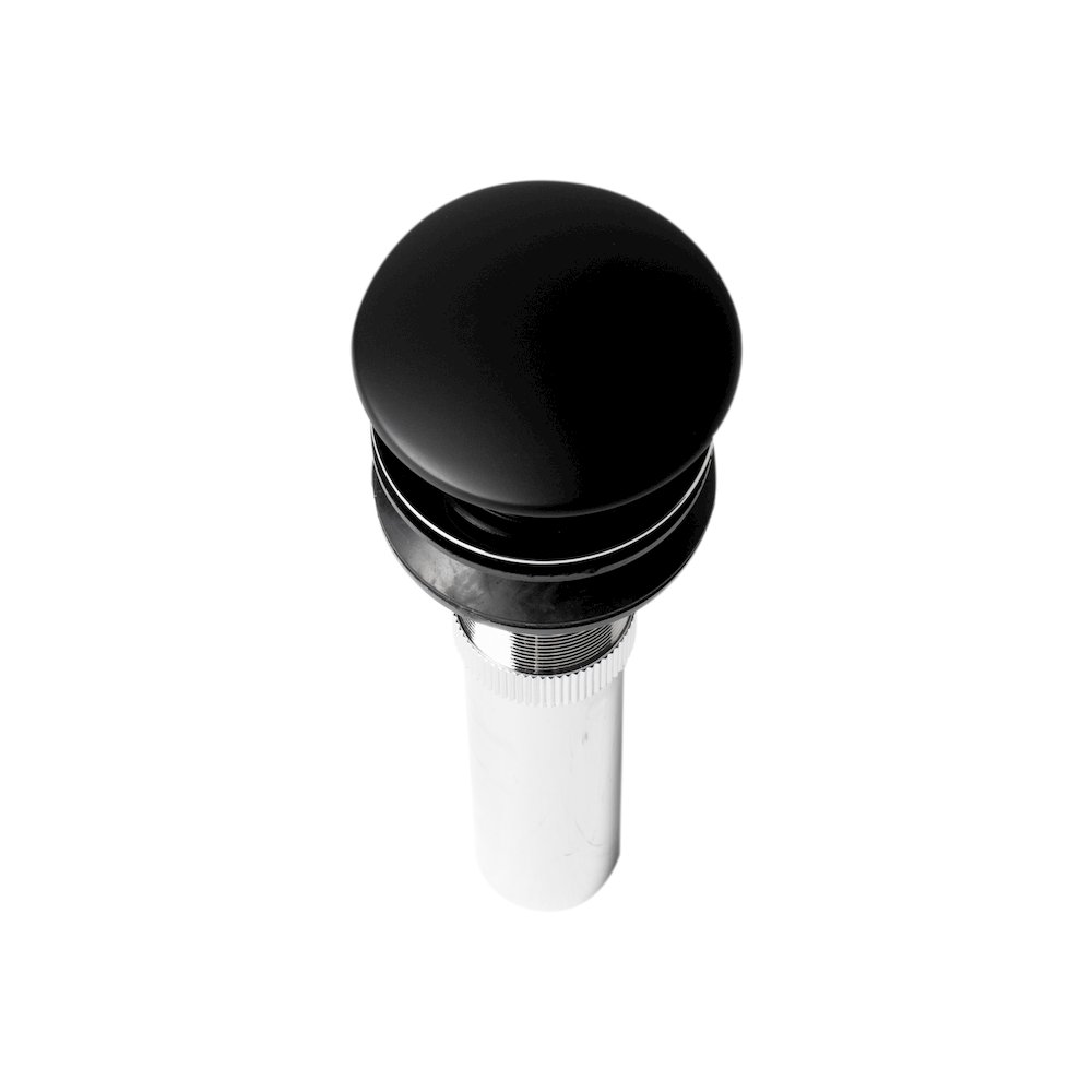 Black Matte Pop Up Drain with Overflow. Picture 5