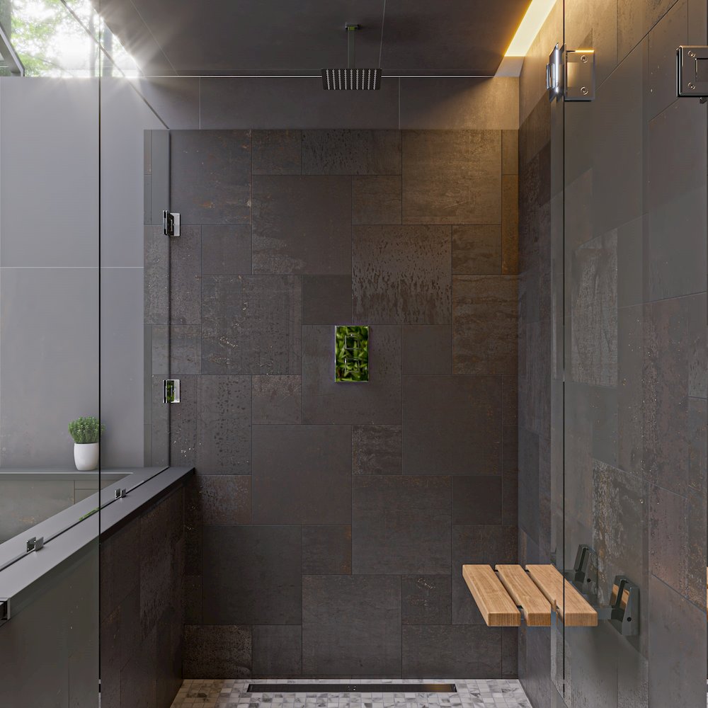 47" Stainless Steel Linear Shower Drain with Groove Lines. Picture 3