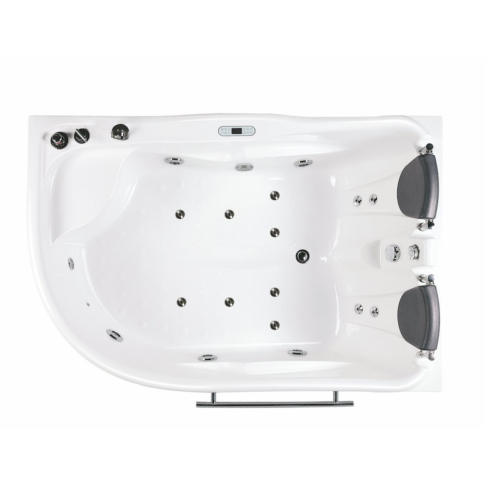 6 ft Right Drain Corner Acrylic White Whirlpool Bathtub for Two. Picture 2