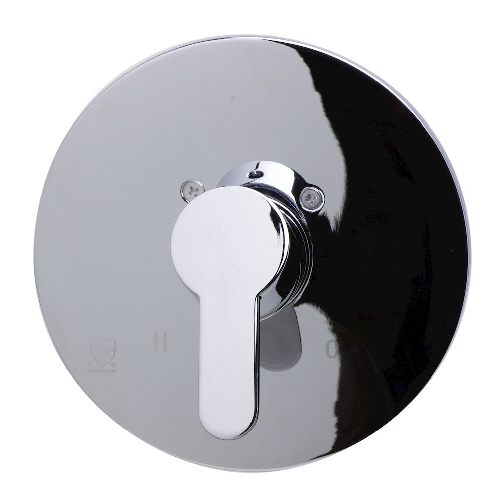 Polished Chrome Shower Valve Mixer with Rounded Lever Handle. Picture 2