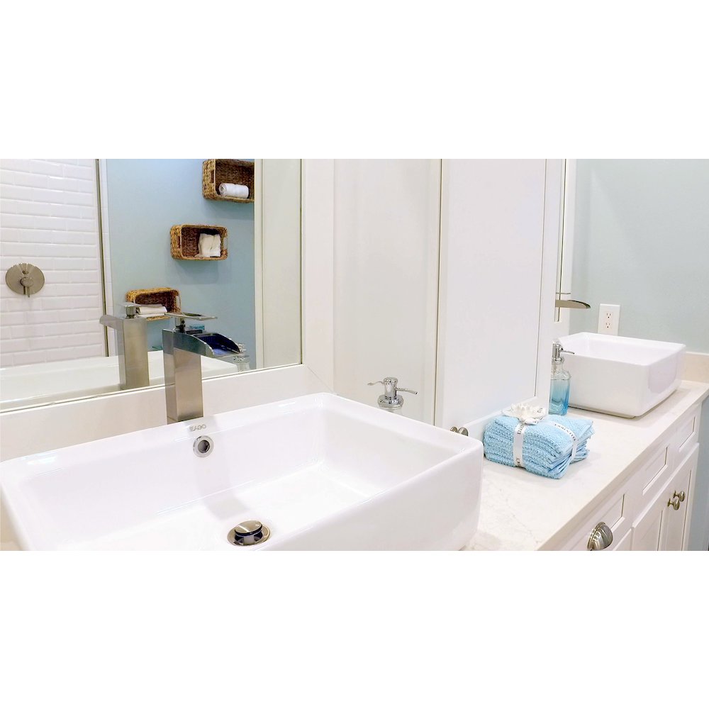 20" RECTANGULAR CERAMIC ABOVE MOUNT BASIN VESSEL SINK. Picture 10