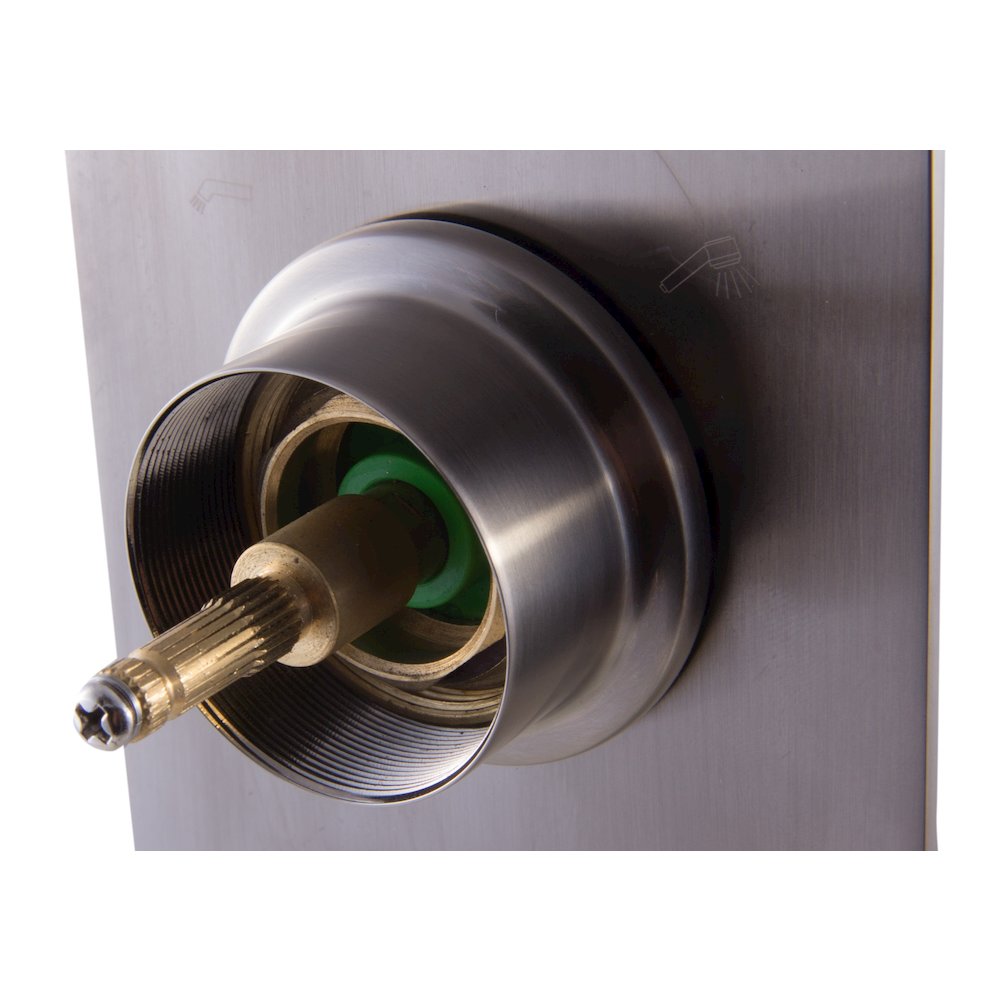 Brushed Nickel Modern Square 3 Way Shower Diverter. Picture 3