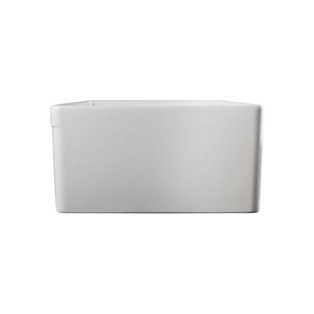 White 30" Decorative Lip Apron Single Bowl Fireclay Farmhouse Kitchen Sink. Picture 8